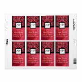 FUCHSIA BLACK PINK SILK DAMASK, SQUARE MONOGRAMM (Vorne)