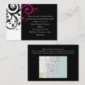 Fuchsia Black Reverse Swirl Empfang und Kartenkart Begleitkarte (Vorne/Hinten)