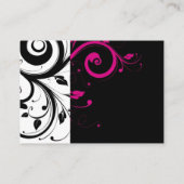 Fuchsia Black Swirl Wishing Well Wedding Card Begleitkarte (Rückseite)