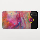 FUCHSIA BLAUE ABSTRAKT Pink Amethyst Gemstone Case-Mate iPhone Hülle (Rückseite (Horizontal))