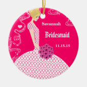 Fuchsia Blonde Wedding Gown Bridesmaid Ornament (Vorne)