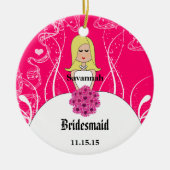 Fuchsia Blonde Wedding Gown Bridesmaid Ornament (Vorne)