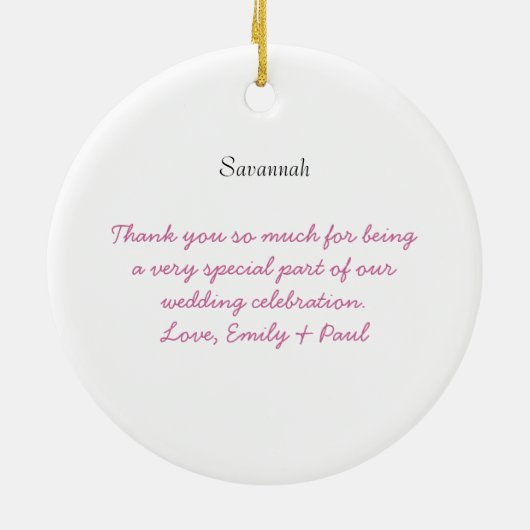 Fuchsia Blonde Wedding Gown Bridesmaid Ornament (Hinten)