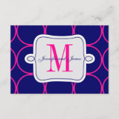 Fuchsia Blue Modern Wedding Reception #2 Begleitkarte (Vorderseite)