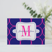 Fuchsia Blue Modern Wedding Reception #2 Begleitkarte (Stehend Vorderseite)