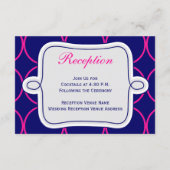 Fuchsia Blue Modern Wedding Reception #2 Begleitkarte (Rückseite)