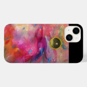 FUCHSIA BLUE PINK ABSTRAKT Grau Agate Gemstone Case-Mate iPhone Hülle (Rückseite (Horizontal))