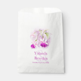 Fuchsia Blume Aquarelltasche Gastgeschenk Hochzeit Geschenktütchen
