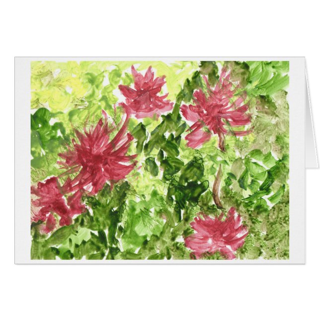 Fuchsia-Blume gegen grünes Gras (Vorderseite (Horizontal))