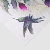 Fuchsia Blume Hummingbird Wasserfarbe Seidenpapier (Detail)