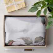 Fuchsia Blume Hummingbird Wasserfarbe Seidenpapier (Geschenk)