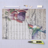Fuchsia Blume Hummingbird Wasserfarbe Seidenpapier (Handwerk)