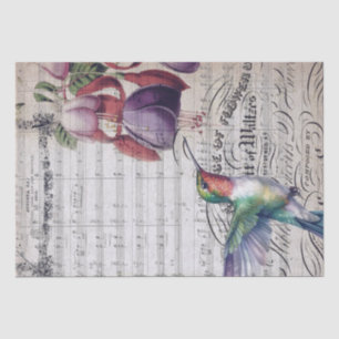Fuchsia Blume Hummingbird Wasserfarbe Seidenpapier