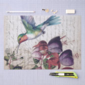 Fuchsia Blume Hummingbird Wasserfarbe Seidenpapier (Handwerk)