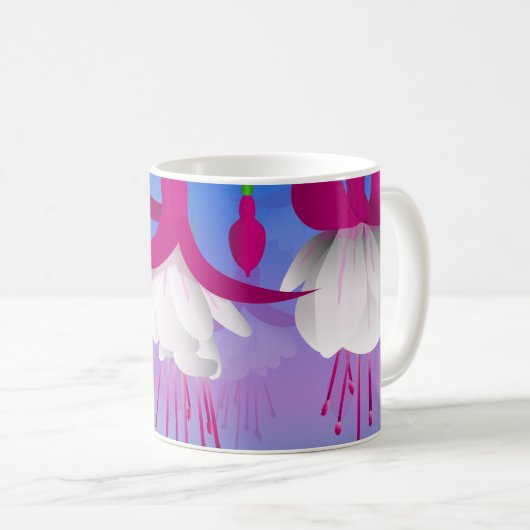 Fuchsia Blume Kaffeezubereitung Tasse (VorderseiteRechts)
