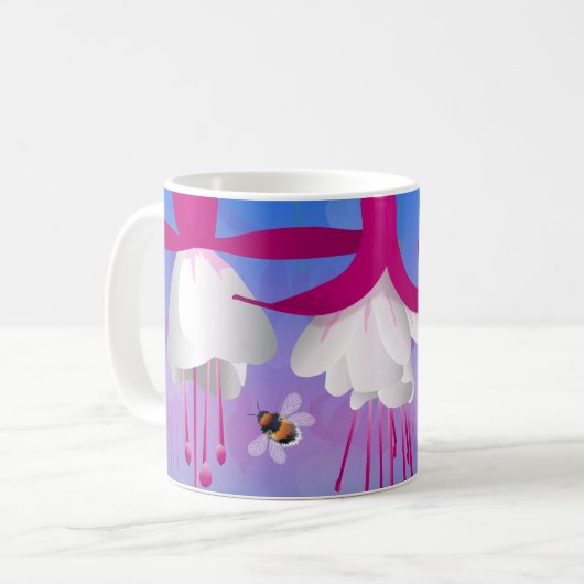 Fuchsia Blume Kaffeezubereitung Tasse (Vorderseite Links)