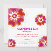 Fuchsia Blume Liebe Herz Valentine Party Einladung (Vorderseite)