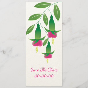 Fuchsia Blume Luxuriöse Save the Date Einladung