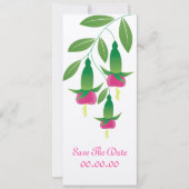 Fuchsia Blume Luxuriöse Save the Date Einladung (Vorderseite)