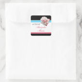 Fuchsia Blume Pink & Aqua Wedding Stickers (Tasche)
