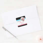 Fuchsia Blume Pink & Aqua Wedding Stickers (Umschlag)