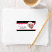 Fuchsia Blume Pink & Black Address Labels Adressaufkleber (Insitu)