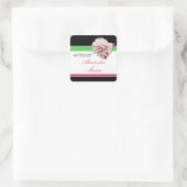 Fuchsia Blume Pink & Green Wedding Stickers (Tasche)