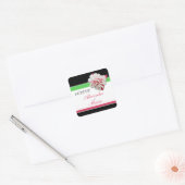 Fuchsia Blume Pink & Green Wedding Stickers (Umschlag)