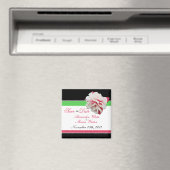 Fuchsia Blume Rosa & Grün Speichern Sie das Datum  Magnet (In Situ (Geschirrspüler))