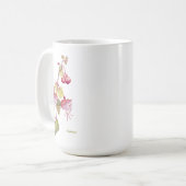 Fuchsia Blume rot und lila und Sprichwort Kaffeetasse (Vorderseite Links)