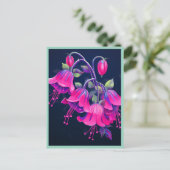 FUCHSIA BLUMEN #1 POSTKARTE (Stehend Vorderseite)