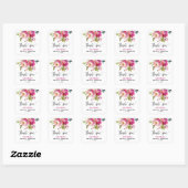 Fuchsia-Blumen- Brautparty Quadratischer Aufkleber (Blatt)