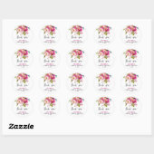 Fuchsia-Blumen-Hochzeitsdusche Runder Aufkleber (Blatt)