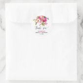 Fuchsia-Blumen-Hochzeitsdusche Runder Aufkleber (Tasche)