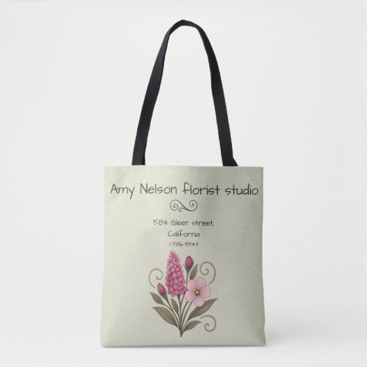 Fuchsia & Blush Blumen‑Tragetasche – Botanisches D Tasche (Vorderseite)