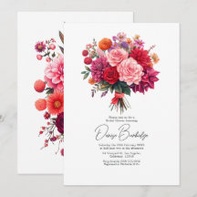 Fuchsia, Blush & Coral Helle Florale Hochzeitsdusc