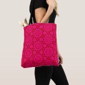 Fuchsia-Blüten-Geometrie-Muster Tasche (Von Nahem)
