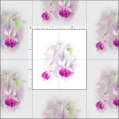 Fuchsia botanische Kunst rosa Aquarellstoff Stoff (Kachel)