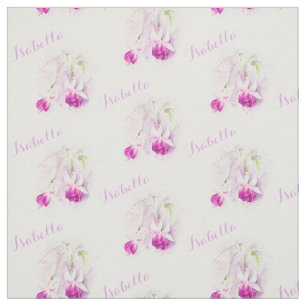 Fuchsia botanische Kunst rosa mit dem Namen Aquare Stoff