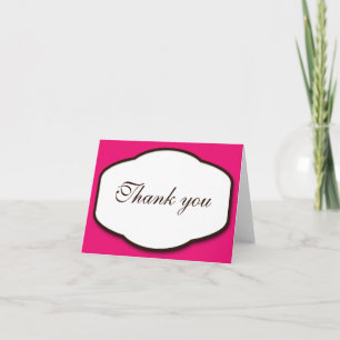 Fuchsia Braune & Weiße Dankeskarten Dankeskarte