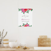 Fuchsia Brautparty Welcome Sign Poster (Küche)