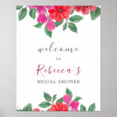 Fuchsia Brautparty Welcome Sign Poster (Vorne)