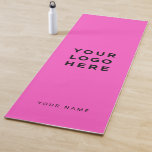 Fuchsia Bright Pink Firmenlogo Instagramm Yogamatte<br><div class="desc">Benutzerdefiniertes Logo gürtelt leuchtend fuchsia rosa Name Company Promotional Yoga Mat mit einer einfachen und modernen Vorlage mit Ihrem Geschäftslogo,  Foto oder Bild und Ihrem Namen,  Ihrer Instragamenadresse oder jedem personalisierten Text. Geben Sie Ihren Namen,  Ihre Website oder Ihre soziale Netzwerkadresse ein.</div>