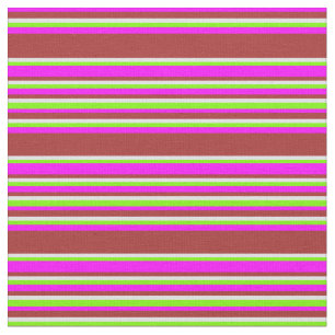 Fuchsia, Brown, Lavendel und grüne Streifen Stoff