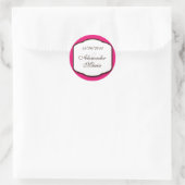 Fuchsia Brown & White Wedding Umschlag Aufkleber (Tasche)