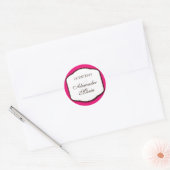 Fuchsia Brown & White Wedding Umschlag Aufkleber (Umschlag)