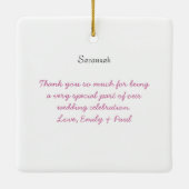 Fuchsia Brünett Wedding Gown Bridesmaid Ornament (Rückseite)