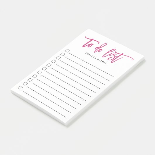 Fuchsia Brush mit Personalisierten Buchstaben zu t Post-it Klebezettel (angewinkelt)