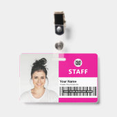 Fuchsia Business Foto ID Personalausweis Ausweis (Vorderseite mit Clip)