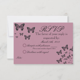 Fuchsia Butterflies UAWG RSVP Karte